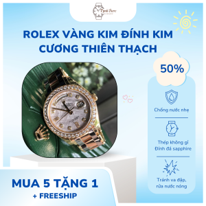 Đồng hồ thạch anh đính đá VYNII STORE DH3213 Số La Mã vàng hồng