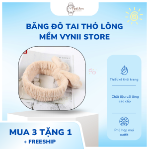 Băng đô tai thỏ lông mềm VYNII STORE