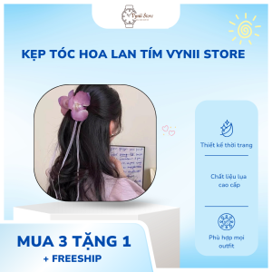 Kẹp tóc hoa lan tím VYNII STORE