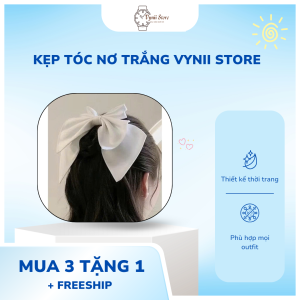Kẹp tóc nơ trắng Vynii Store
