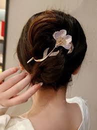 Trâm cài tóc hình hoa thanh lịch, phụ kiện làm đẹp dành cho tóc búi.