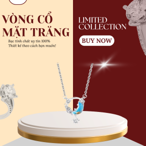 Dây chuyền bạc mặt trăng huyền bích